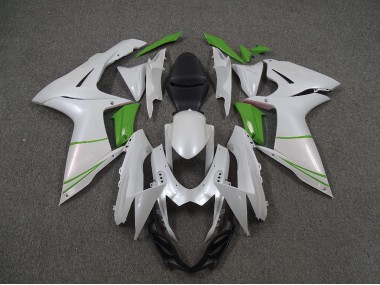 Shop Pearl White and Green Suzuki GSXR750 Motorcycle Fairings 11-20