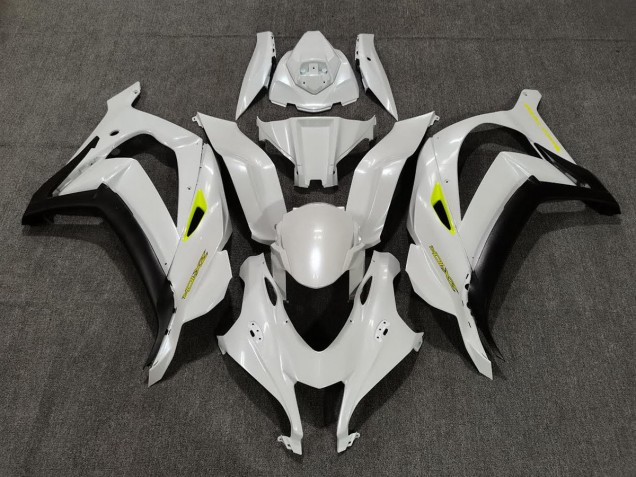 Shop Pearl White & Yellow Kawasaki ZX10R Motorcycle Fairings 16-19 Shop Pearl White & Yellow Kawasaki ZX10R Motorcycle Fairings 16-19