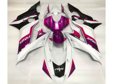 Shop Pink and Gloss White Yamaha R6 Motorcycle Fairings 17-19