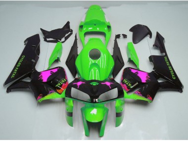 Shop Pink Splatter on Green Honda CBR600RR Motorcycle Fairings 05-06