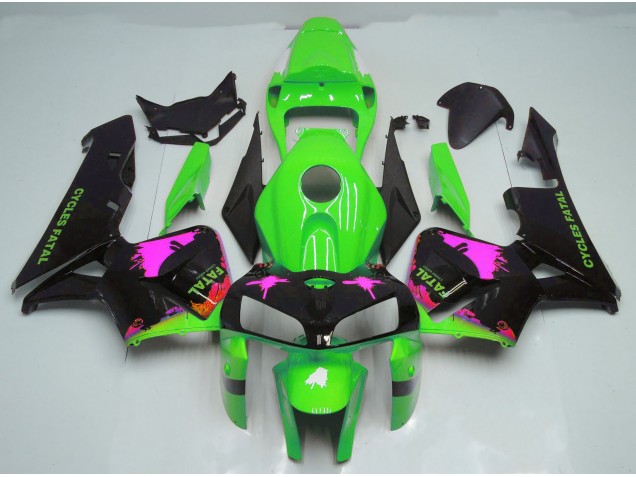 Shop Pink Splatter on Green Honda CBR600RR Motorcycle Fairings 05-06 Shop Pink Splatter on Green Honda CBR600RR Motorcycle Fairings 05-06