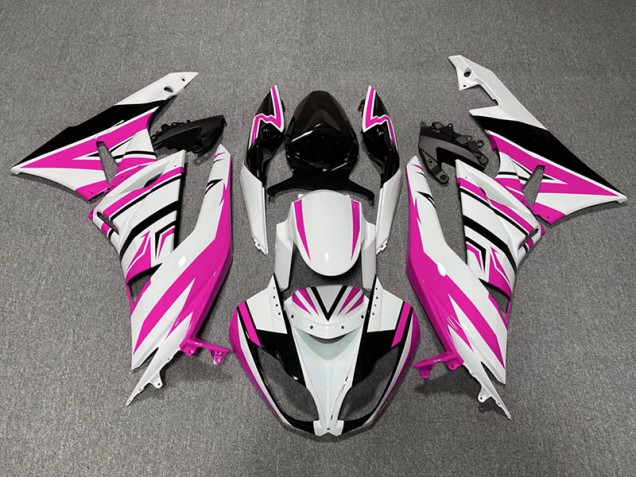 Shop Pink White and Black Zag Kawasaki ZX6R Motorcycle Fairings 09-12 Shop Pink White and Black Zag Kawasaki ZX6R Motorcycle Fairings 09-12