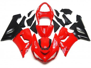 Shop Plain Gloss Red White Decals Kawasaki ZX6R Motorcycle Fairings 05-06
