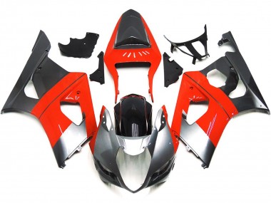Shop Plain Red and Silver Suzuki GSXR Motorcycle Fairings 1000 Motorcycle Fairings 03-04