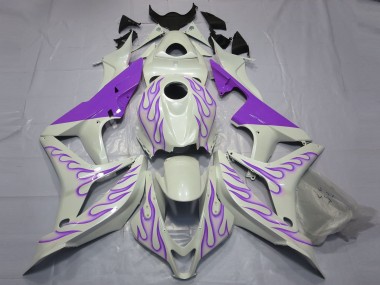 Shop Purple Flame on White Honda CBR600RR Motorcycle Fairings 07-08