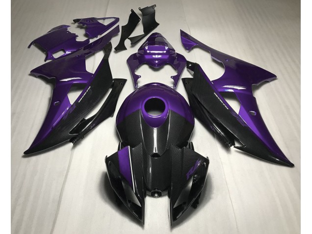 Shop Purple w Carbon Style Yamaha R6 Motorcycle Fairings 08-16 Shop Purple w Carbon Style Yamaha R6 Motorcycle Fairings 08-16