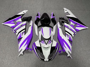 Shop Purple White and Black Zag Kawasaki ZX6R Motorcycle Fairings 09-12