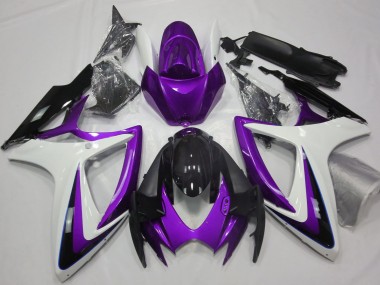 Shop Purple & White Debadged Suzuki GSXR750 Motorcycle Fairings 06-07