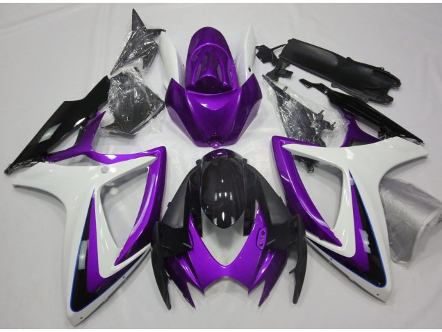 Shop Purple & White Debadged Suzuki GSXR750 Motorcycle Fairings 06-07 Shop Purple & White Debadged Suzuki GSXR750 Motorcycle Fairings 06-07