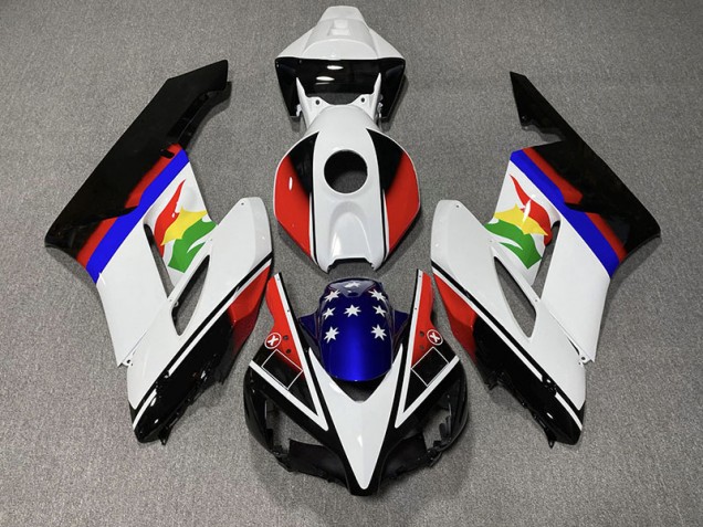 Shop Red and Blue Flag Honda CBR1000RR Motorcycle Fairings 04-05 Shop Red and Blue Flag Honda CBR1000RR Motorcycle Fairings 04-05