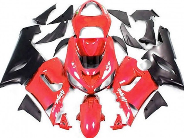 Shop Red and Matte Black Kawasaki ZX6R Motorcycle Fairings 05-06 Shop Red and Matte Black Kawasaki ZX6R Motorcycle Fairings 05-06