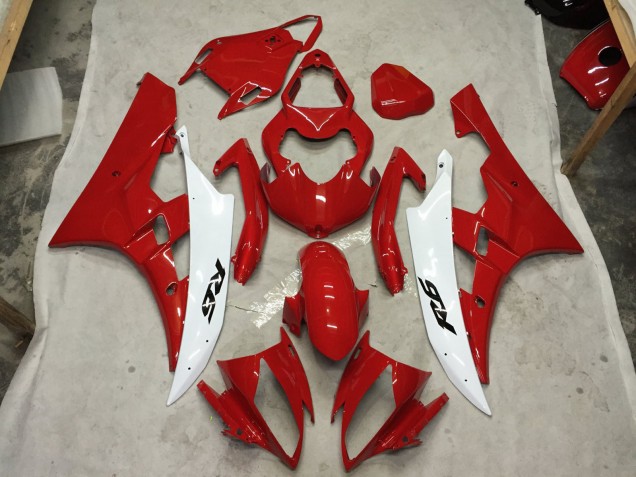 Shop Red and White C2W Yamaha R6 Motorcycle Fairings 06-07 Shop Red and White C2W Yamaha R6 Motorcycle Fairings 06-07