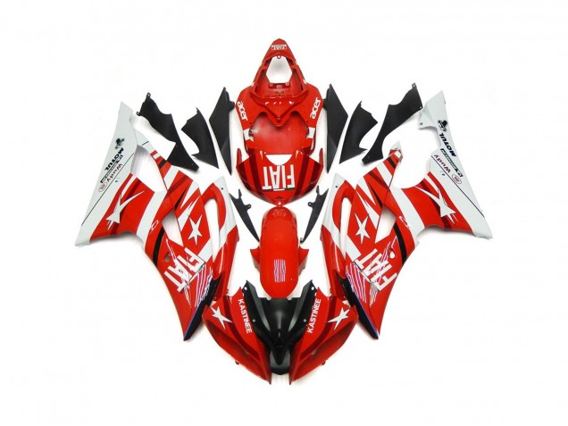 Shop Red and White with Stars Yamaha R6 Motorcycle Fairings 08-16 Shop Red and White with Stars Yamaha R6 Motorcycle Fairings 08-16