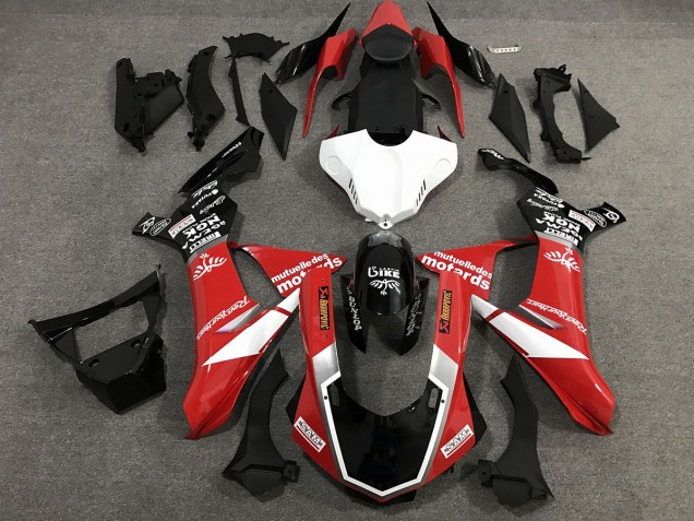 Shop Red Black and White Custom Style Gloss Yamaha R1 Motorcycle Fairings 15-19 Shop Red Black and White Custom Style Gloss Yamaha R1 Motorcycle Fairings 15-19