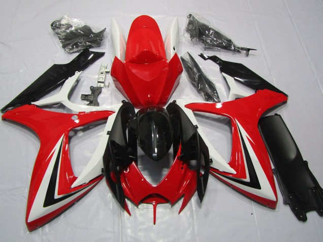 Shop Red Black and White Suzuki GSXR750 Motorcycle Fairings 06-07 Shop Red Black and White Suzuki GSXR750 Motorcycle Fairings 06-07