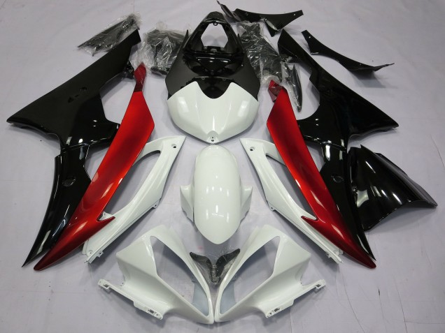 Shop Red Black and White Yamaha R6 Motorcycle Fairings 08-16 Shop Red Black and White Yamaha R6 Motorcycle Fairings 08-16