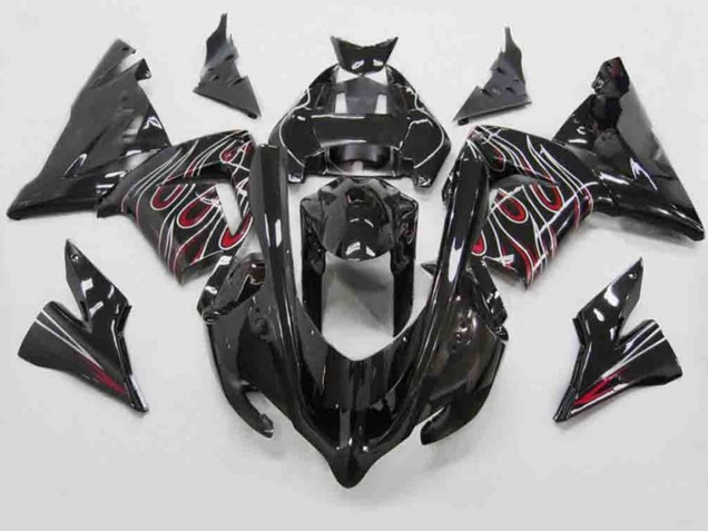 Shop Red Black Flame Kawasaki ZX10R Motorcycle Fairings 04-05 Shop Red Black Flame Kawasaki ZX10R Motorcycle Fairings 04-05