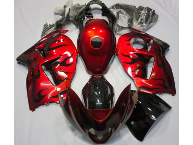 Shop Red & Black Flame Suzuki GSXR Motorcycle Fairings 1300 Motorcycle Fairings 97-07