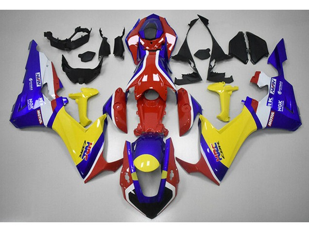 Shop Red Blue and Yellow HRC Honda CBR1000RR Motorcycle Fairings 17-19 Shop Red Blue and Yellow HRC Honda CBR1000RR Motorcycle Fairings 17-19
