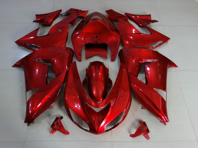 Shop Red Deep Gloss Kawasaki ZX10R Motorcycle Fairings 06-07 Shop Red Deep Gloss Kawasaki ZX10R Motorcycle Fairings 06-07
