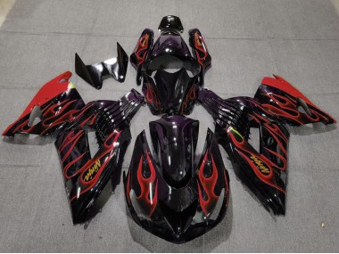 Shop Red Flame Kawasaki ZX14R Motorcycle Fairings 06-11