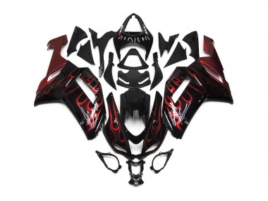 Shop Red Gloss Flame Kawasaki ZX6R Motorcycle Fairings 07-08