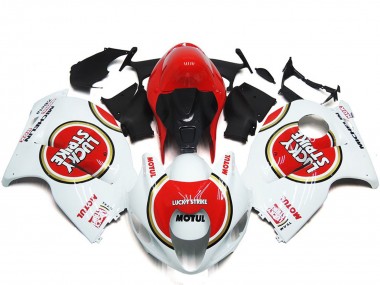 Shop Red Lucky Strike Style Suzuki GSXR Motorcycle Fairings 1300 Motorcycle Fairings 97-07