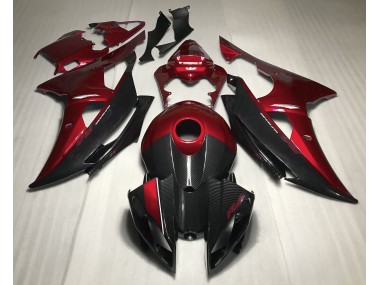 Shop Red w Carbon Style Yamaha R6 Motorcycle Fairings 08-16