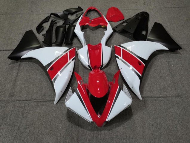 Shop Red White Yamaha R1 Motorcycle Fairings 09-12 Shop Red White Yamaha R1 Motorcycle Fairings 09-12