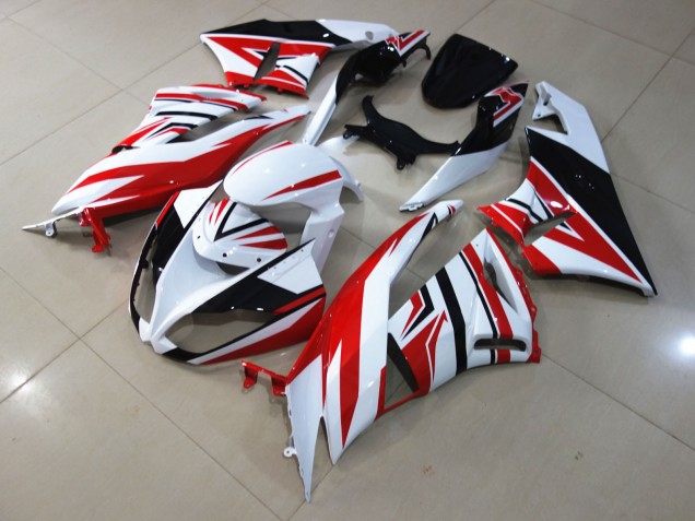 Shop Red White Zagg Kawasaki ZX6R Motorcycle Fairings 09-12 Shop Red White Zagg Kawasaki ZX6R Motorcycle Fairings 09-12