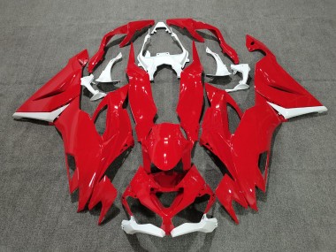 Shop Red with White Kawasaki ZX6R Motorcycle Fairings 19-20