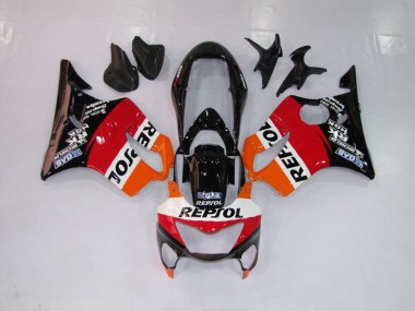 Shop Repsol Red Orange and Black Honda CBR600 Motorcycle Fairings F4 Motorcycle Fairings 99-00