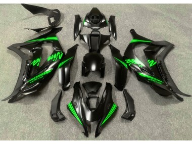 Shop Satin Black & Green Kawasaki ZX10R Motorcycle Fairings 16-19