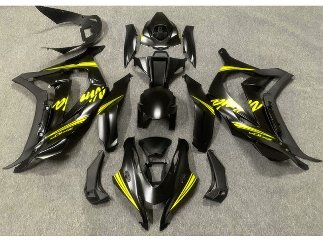 Shop Satin Black & Yellow Kawasaki ZX10R Motorcycle Fairings 16-19 Shop Satin Black & Yellow Kawasaki ZX10R Motorcycle Fairings 16-19