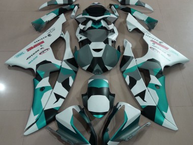 Shop Seafoam Green Snow Camo Yamaha R6 Motorcycle Fairings 08-16