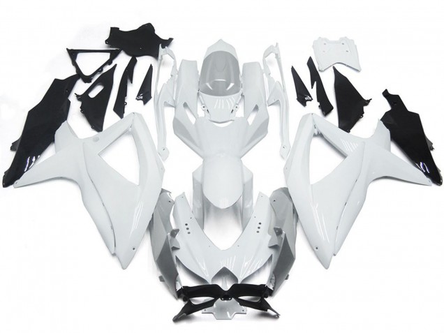 Shop Shining Gloss White With Silver Suzuki GSXR750 Motorcycle Fairings 08-10 Shop Shining Gloss White With Silver Suzuki GSXR750 Motorcycle Fairings 08-10