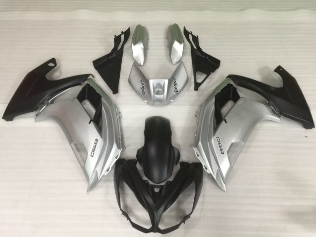 Shop Silver and Black Kawasaki Ninja Motorcycle Fairings 650R Motorcycle Fairings 12-16 Shop Silver and Black Kawasaki Ninja Motorcycle Fairings 650R Motorcycle Fairings 12-16