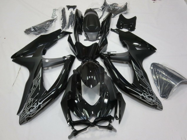 Shop Silver and Black Suzuki GSXR750 Motorcycle Fairings 08-10