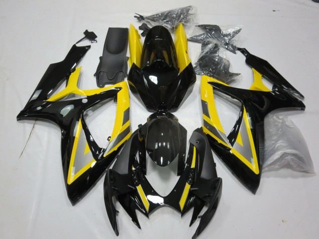Shop Silver and Black Yellow Suzuki GSXR750 Motorcycle Fairings 06-07 Shop Silver and Black Yellow Suzuki GSXR750 Motorcycle Fairings 06-07