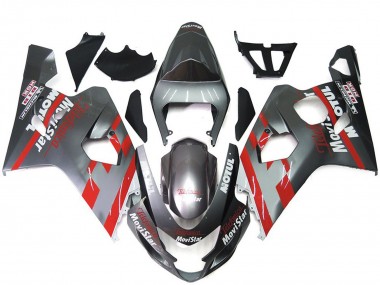 Shop Silver and Red MoiStar Suzuki GSXR750 Motorcycle Fairings 04-05