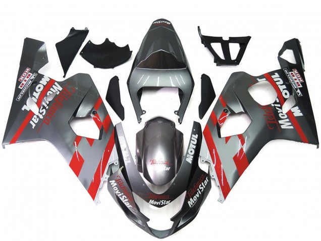 Shop Silver and Red MoiStar Suzuki GSXR750 Motorcycle Fairings 04-05 Shop Silver and Red MoiStar Suzuki GSXR750 Motorcycle Fairings 04-05