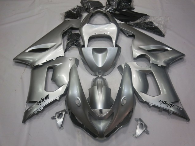 Shop Silver Kawasaki ZX6R Motorcycle Fairings 05-06 Shop Silver Kawasaki ZX6R Motorcycle Fairings 05-06