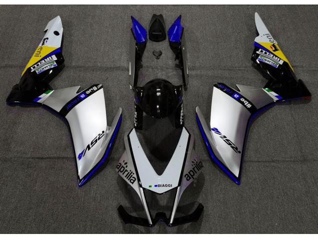 Shop Silver Pirelli & Blue Aprilia RSV4 Motorcycle Fairings 1000 Motorcycle Fairings 10-15 Shop Silver Pirelli & Blue Aprilia RSV4 Motorcycle Fairings 1000 Motorcycle Fairings 10-15
