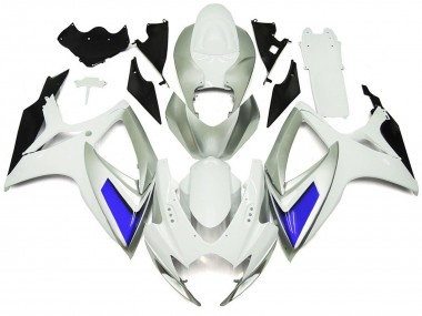 Shop Silver White and Blue Gloss Style Suzuki GSXR750 Motorcycle Fairings 06-07