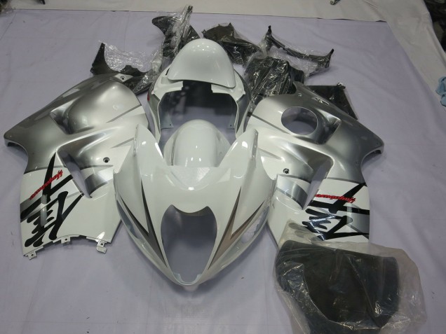 Shop Silver White Suzuki GSXR Motorcycle Fairings 1300 Motorcycle Fairings 97-07 Shop Silver White Suzuki GSXR Motorcycle Fairings 1300 Motorcycle Fairings 97-07