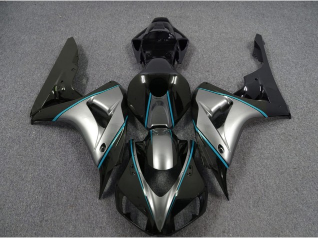 Shop Silver with Blue Pin Stripe Honda CBR1000RR Motorcycle Fairings 06-07 Shop Silver with Blue Pin Stripe Honda CBR1000RR Motorcycle Fairings 06-07