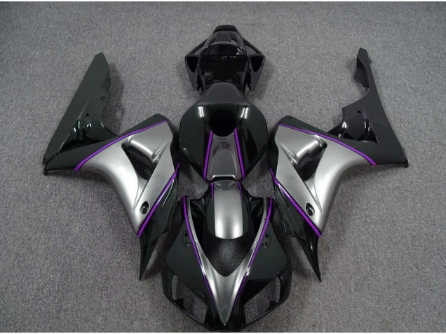 Shop Silver with Dark Purple Pin Stripe Honda CBR1000RR Motorcycle Fairings 06-07 Shop Silver with Dark Purple Pin Stripe Honda CBR1000RR Motorcycle Fairings 06-07