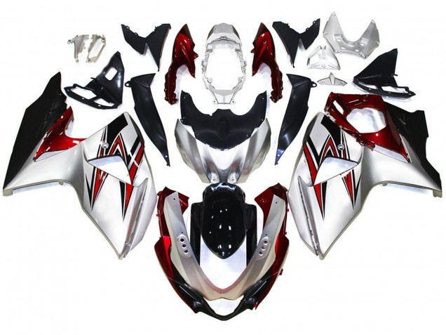 Shop Silver with Red Hints Suzuki GSXR Motorcycle Fairings 1000 Motorcycle Fairings 09-16 Shop Silver with Red Hints Suzuki GSXR Motorcycle Fairings 1000 Motorcycle Fairings 09-16