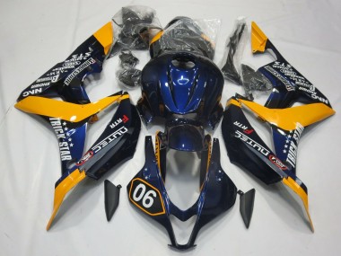 Shop Special Deep Blue and Yellow Honda CBR600RR Motorcycle Fairings 07-08