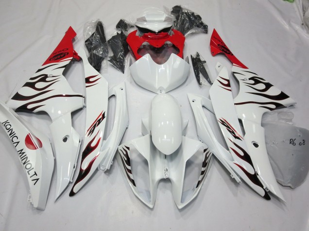 Shop Special Flame Red Yamaha R6 Motorcycle Fairings 08-16 Shop Special Flame Red Yamaha R6 Motorcycle Fairings 08-16